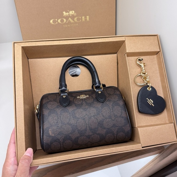 Coach Handbags - Coach Boxed Mini Rowan Crossbody Bag And Mirror Bag Charm Set CCL59
